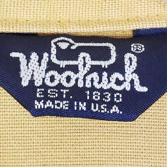 Woolrich Shirt Mens Size Large Long Sleeve Button Down Vintage Canvas Tan - Picture 8 of 11